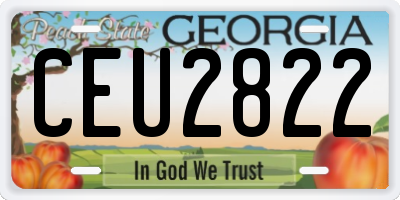 GA license plate CEU2822