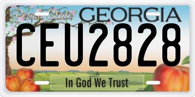 GA license plate CEU2828