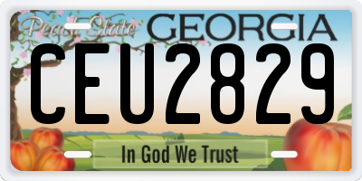 GA license plate CEU2829