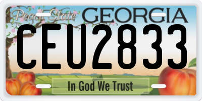 GA license plate CEU2833