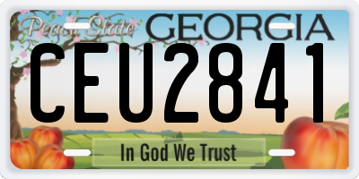 GA license plate CEU2841