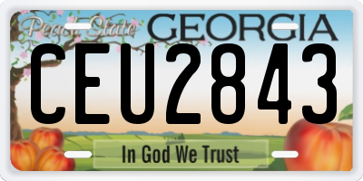GA license plate CEU2843