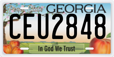 GA license plate CEU2848