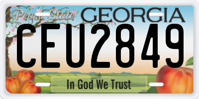 GA license plate CEU2849