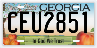 GA license plate CEU2851