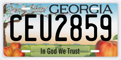 GA license plate CEU2859