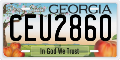 GA license plate CEU2860