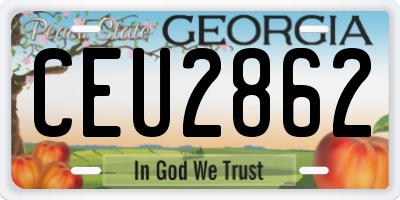 GA license plate CEU2862