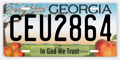 GA license plate CEU2864