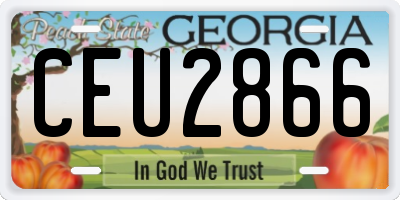 GA license plate CEU2866