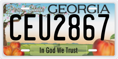 GA license plate CEU2867