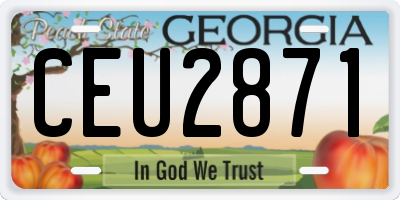 GA license plate CEU2871