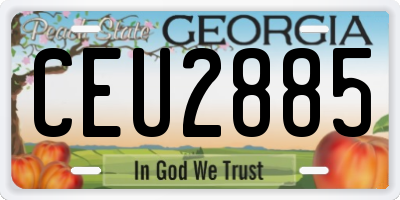 GA license plate CEU2885
