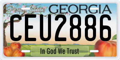 GA license plate CEU2886
