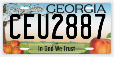 GA license plate CEU2887