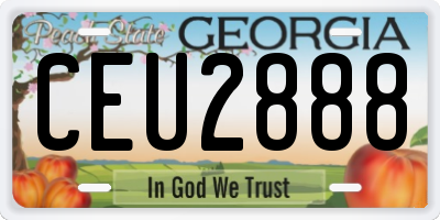 GA license plate CEU2888