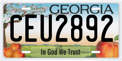 GA license plate CEU2892