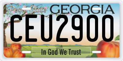GA license plate CEU2900