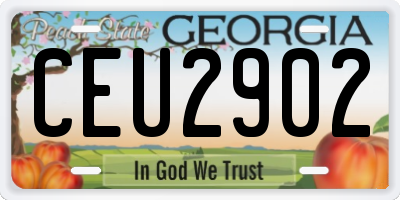 GA license plate CEU2902