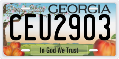 GA license plate CEU2903