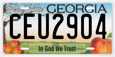 GA license plate CEU2904
