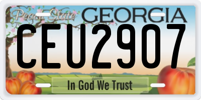 GA license plate CEU2907