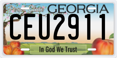 GA license plate CEU2911