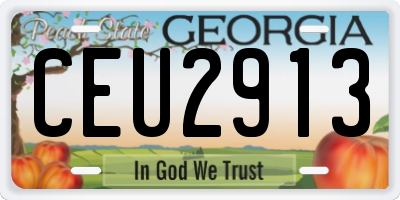 GA license plate CEU2913