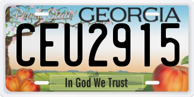 GA license plate CEU2915
