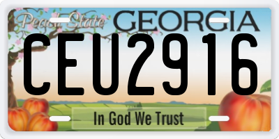 GA license plate CEU2916