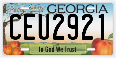 GA license plate CEU2921