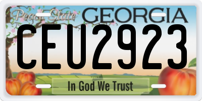 GA license plate CEU2923