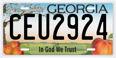 GA license plate CEU2924