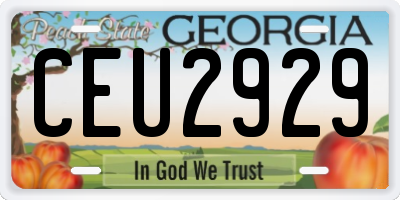 GA license plate CEU2929