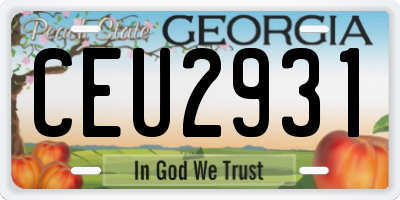 GA license plate CEU2931