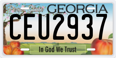 GA license plate CEU2937