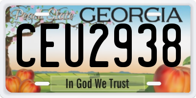 GA license plate CEU2938