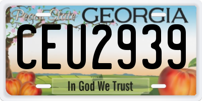 GA license plate CEU2939