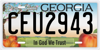 GA license plate CEU2943