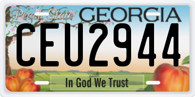 GA license plate CEU2944