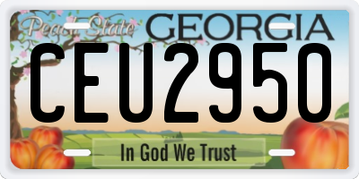 GA license plate CEU2950