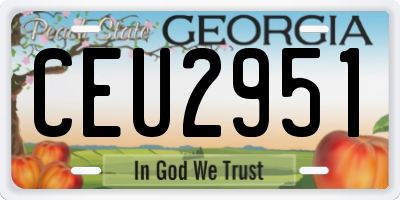 GA license plate CEU2951