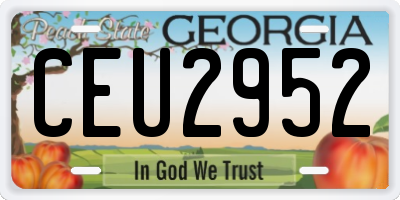 GA license plate CEU2952
