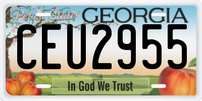 GA license plate CEU2955