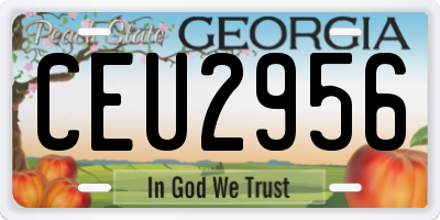 GA license plate CEU2956