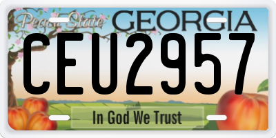 GA license plate CEU2957