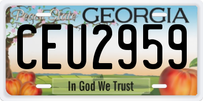 GA license plate CEU2959