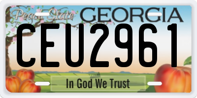 GA license plate CEU2961