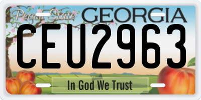 GA license plate CEU2963