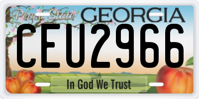 GA license plate CEU2966